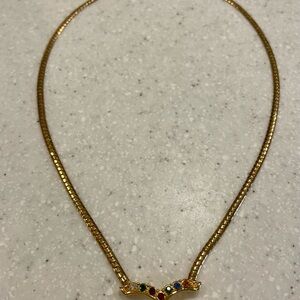 Premier Designs Gold Necklace with Jewel Tones
